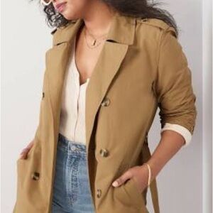 Water-Resistant Tie-Belt Trench Coat for Women